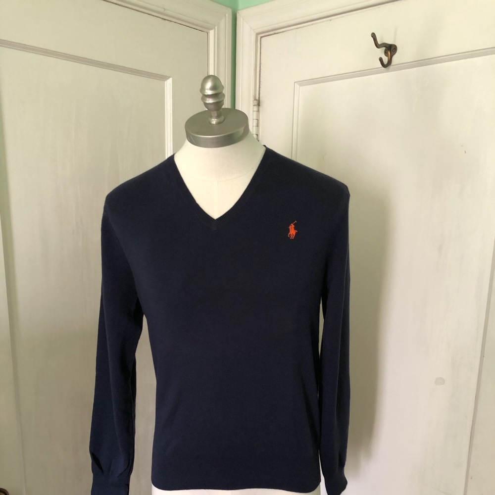 Men’s Polo Cotton V-Neck Sweater